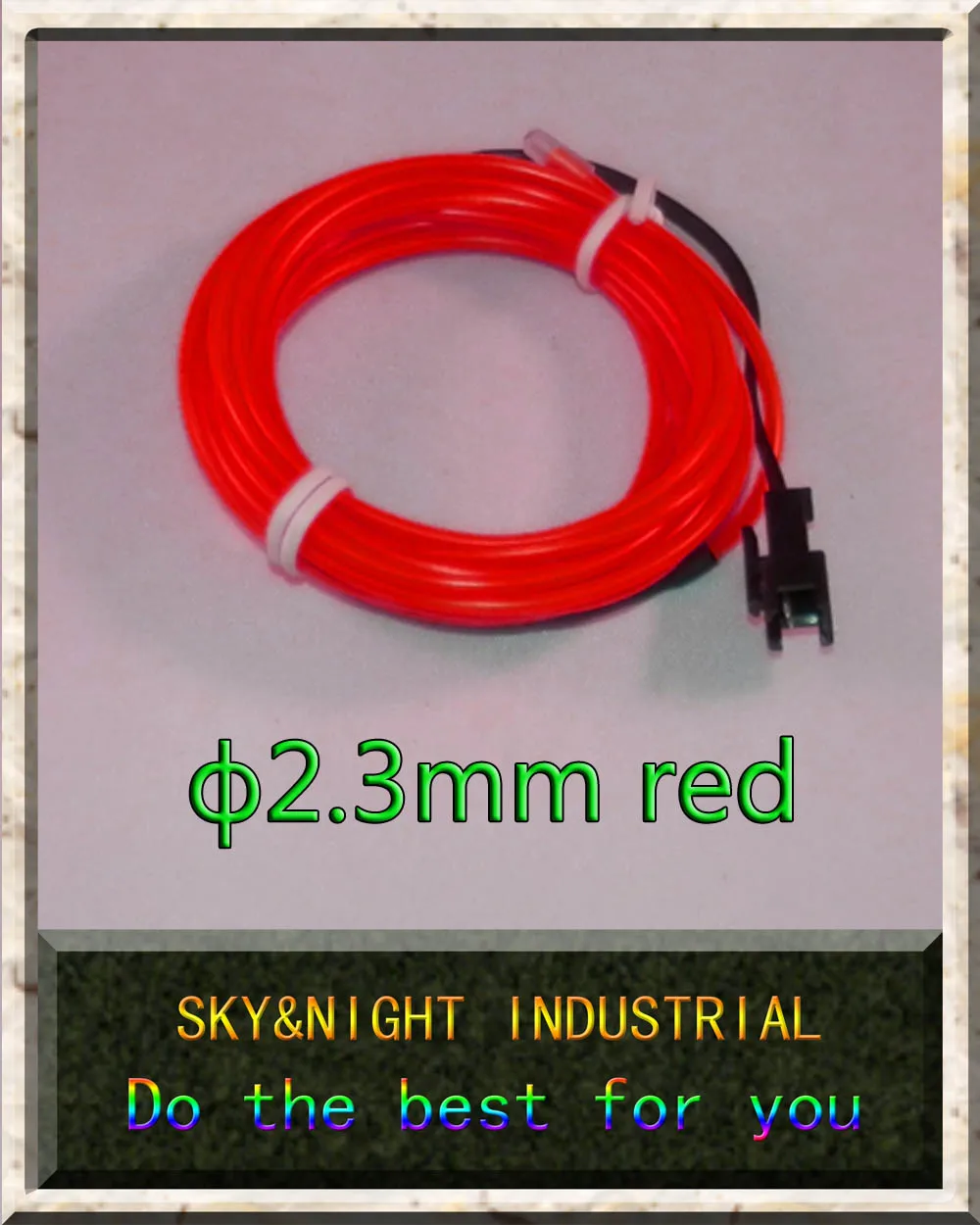 New DC12V Sound control Inverte+ Red color 2.3mm- 15m Flexible Neon Glow Light EL Wire Rope+Free shipping