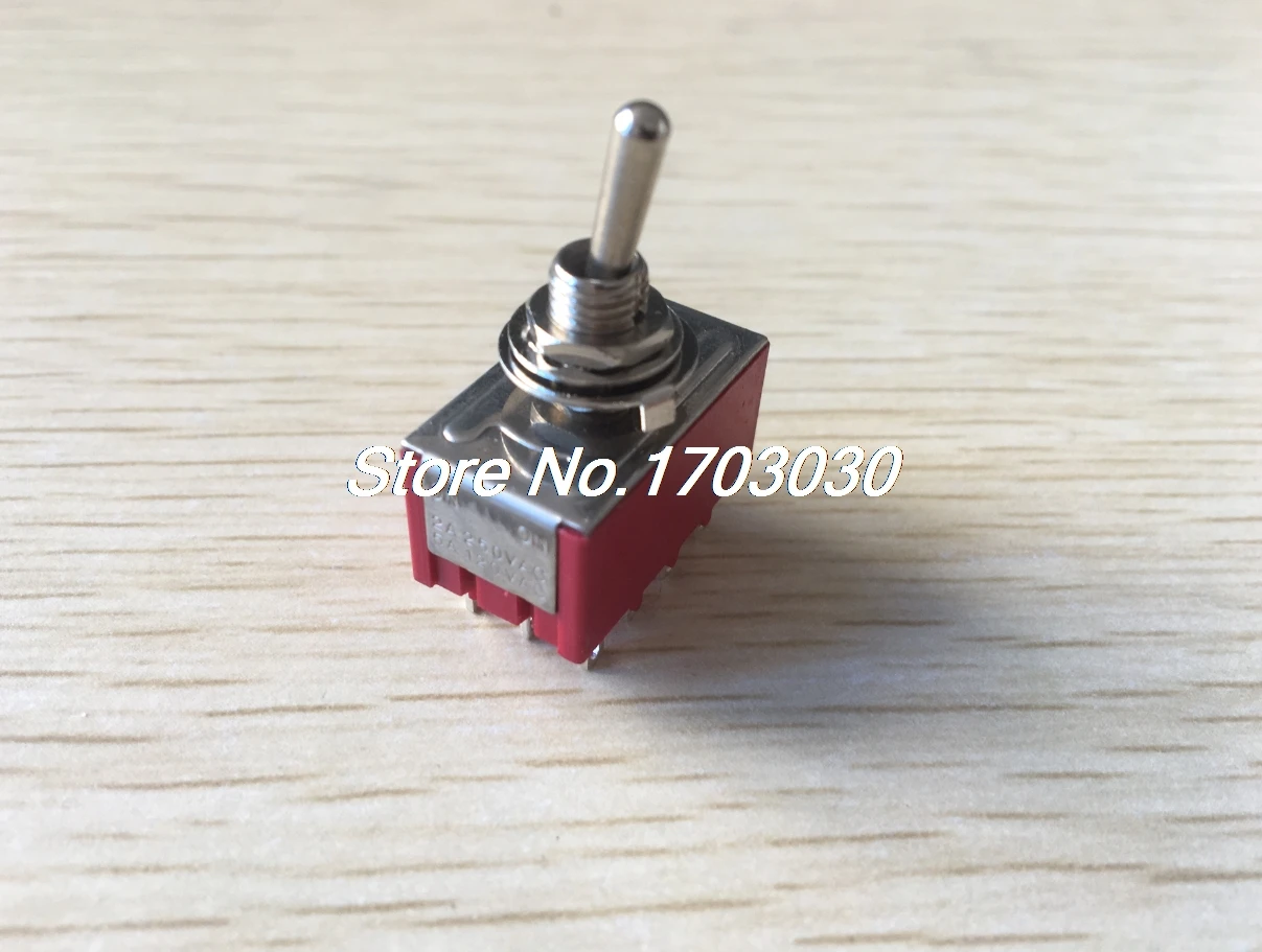 Красный двухпозиционный 12-контактный 4P2T ON-ON Мини-тумблер 6A AC125V 2A AC250V 1 шт. Красный двухпозиционный 12-контактный 4P2T ON-ON Мини-тумблер 6A AC125V 2A AC250V 1 шт.