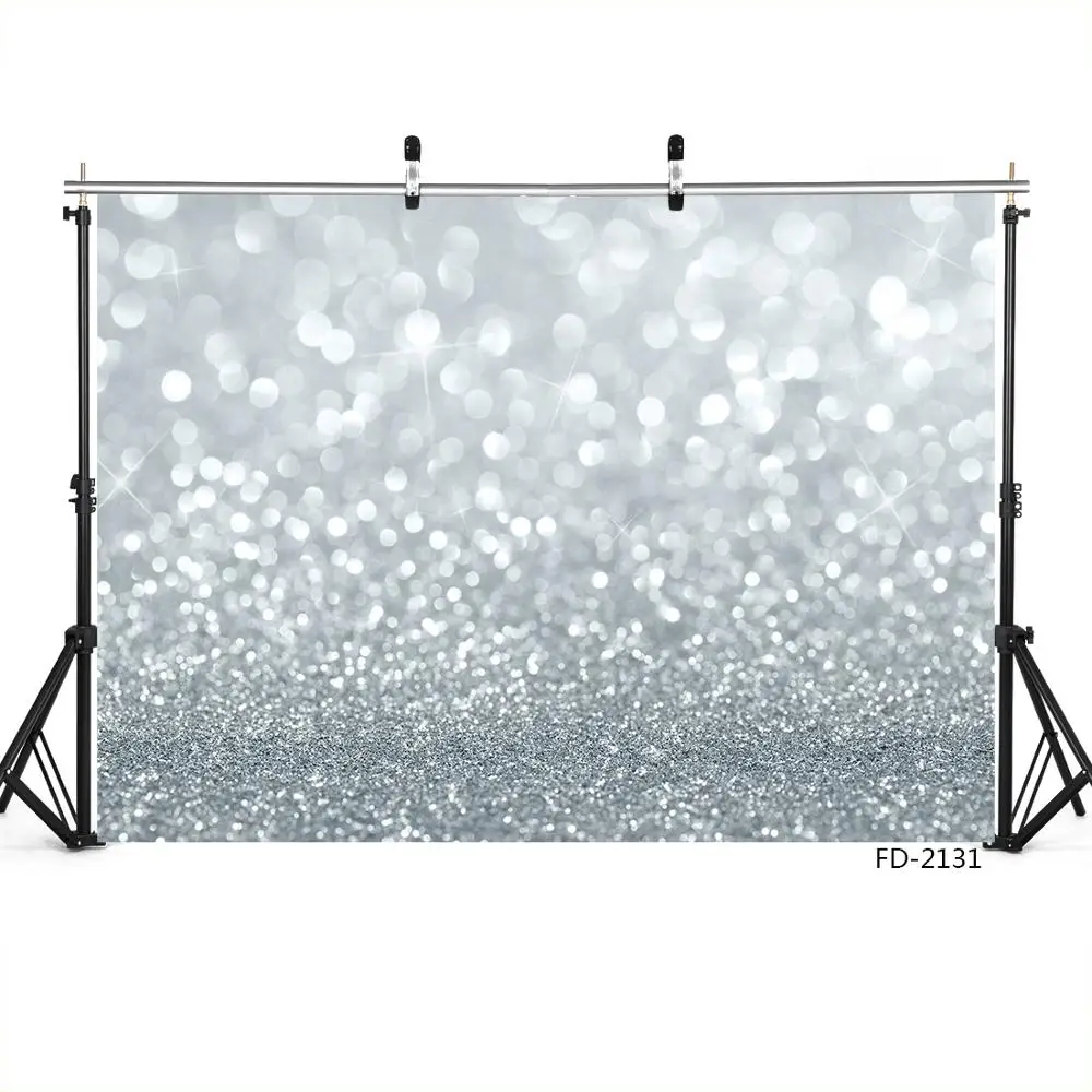 Silver Bokeh Glitters Portrait Children Photography Backgrounds Vinyl Photo Backdrops For Photo Studio Baby Shower Photobooth