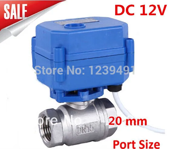 

Motorized Ball Valve 3/4" DN20 DC12V Stainless Steel 304 Electric Ball Valve ,CR-01/CR-02/CR-05 Wires