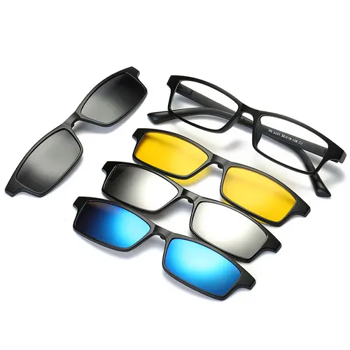 Reven Jate gafas de sol polarizadas hombres mujeres 4 en 1 Clip magnético en gafas TR90 monturas de gafas graduadas ópticas gafas