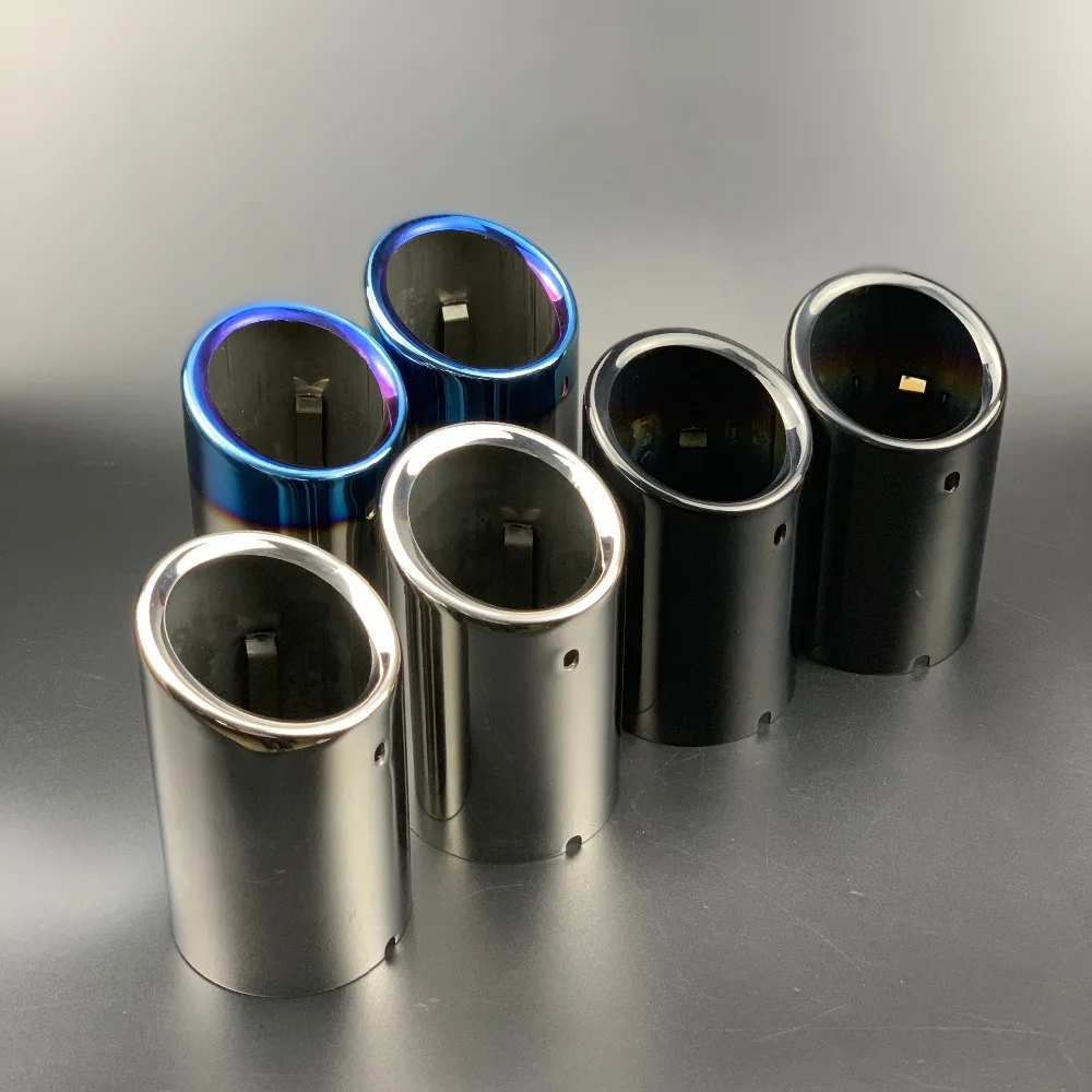 1 paar Edelstahl Auto Auspuff Gerade Schwanz Rohr Tipps 80mm Einlass Für AUDI A4 A5 A6 Q3 09 -16