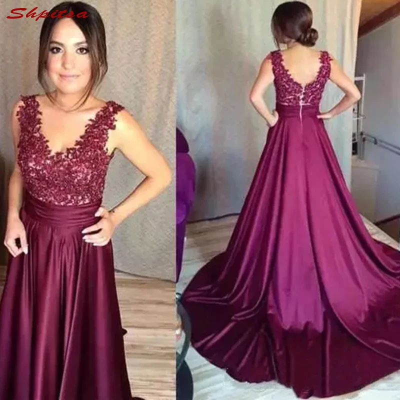 Purple Lace Mother of the Bride Dresses for Weddings A Line Plus Size Prom Evening Groom Dinner Dresses