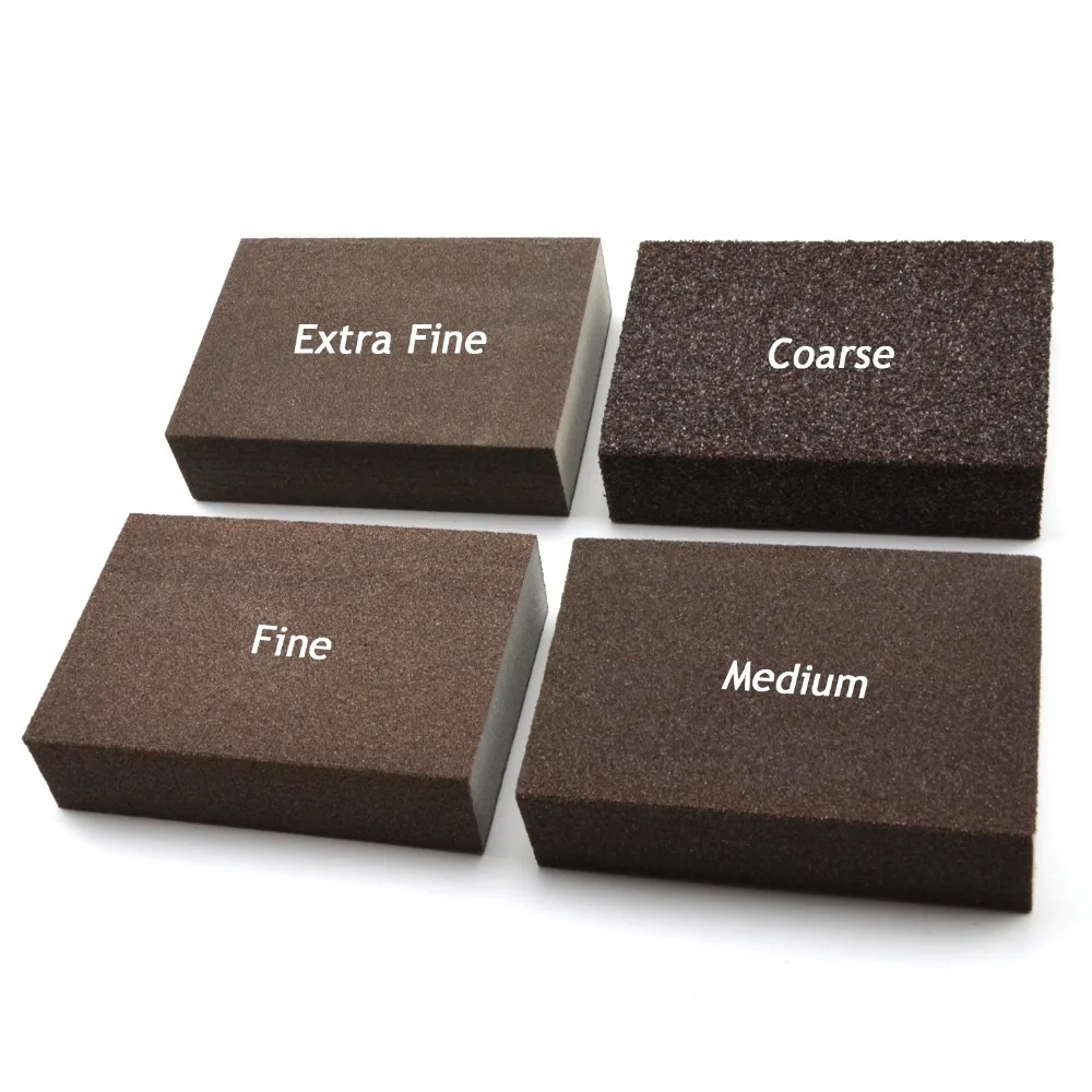 4PCS Manual Sanding Sponge Sheet Kitchen Bathroom Polishing Grinding Abrasive Sponge Block Dry/Wet Sanding Washable Reusable Kit