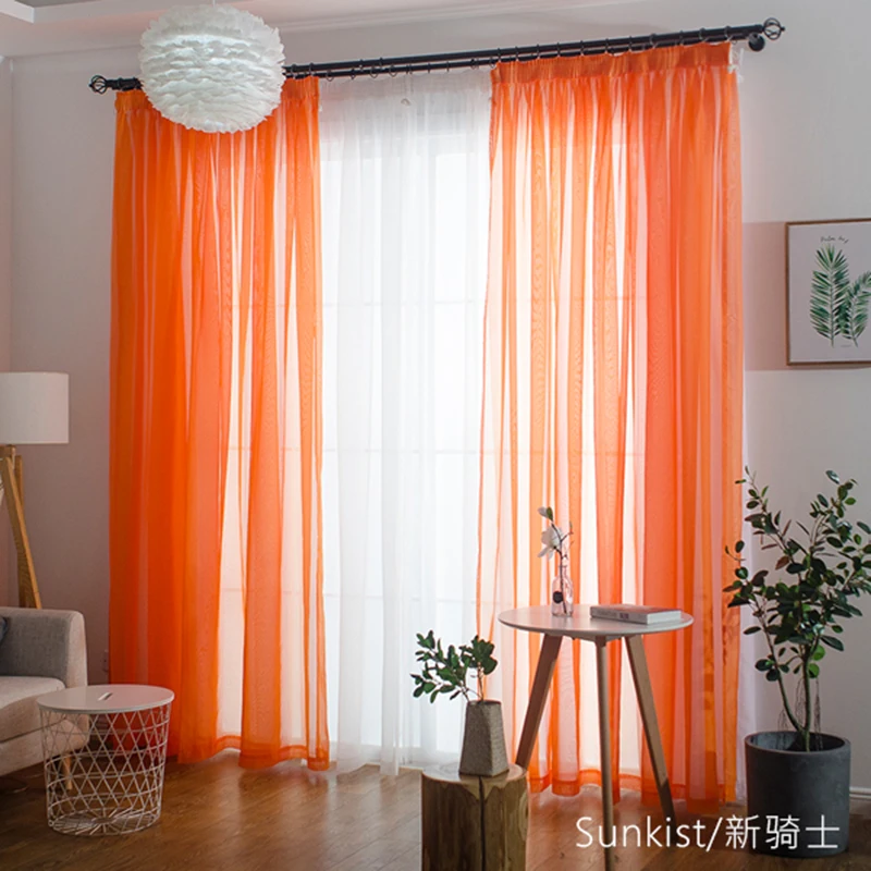 Top Fashion Cafe Curtains Tulle Sheer For Living Room Bedrooom Scarf Curtain Fabric Window Drapes For 22 Kinds Color