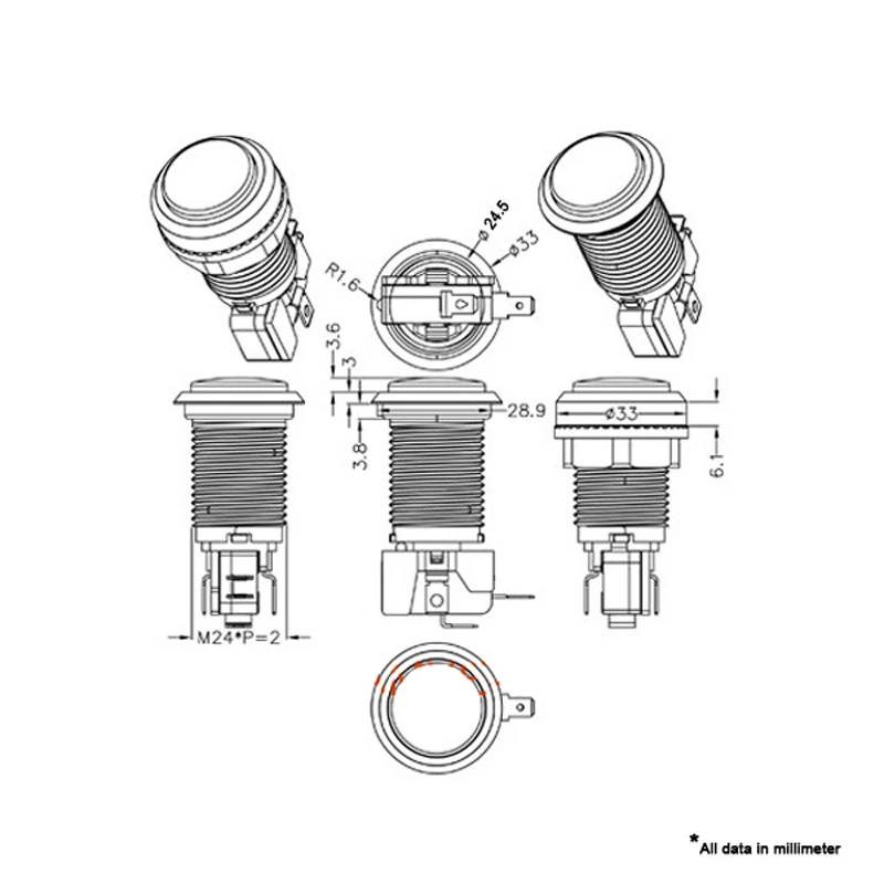 2pcs illuminated 12v LED Arcade START and SELECT Push Button with micro-switch CHROME Plated button for MAME