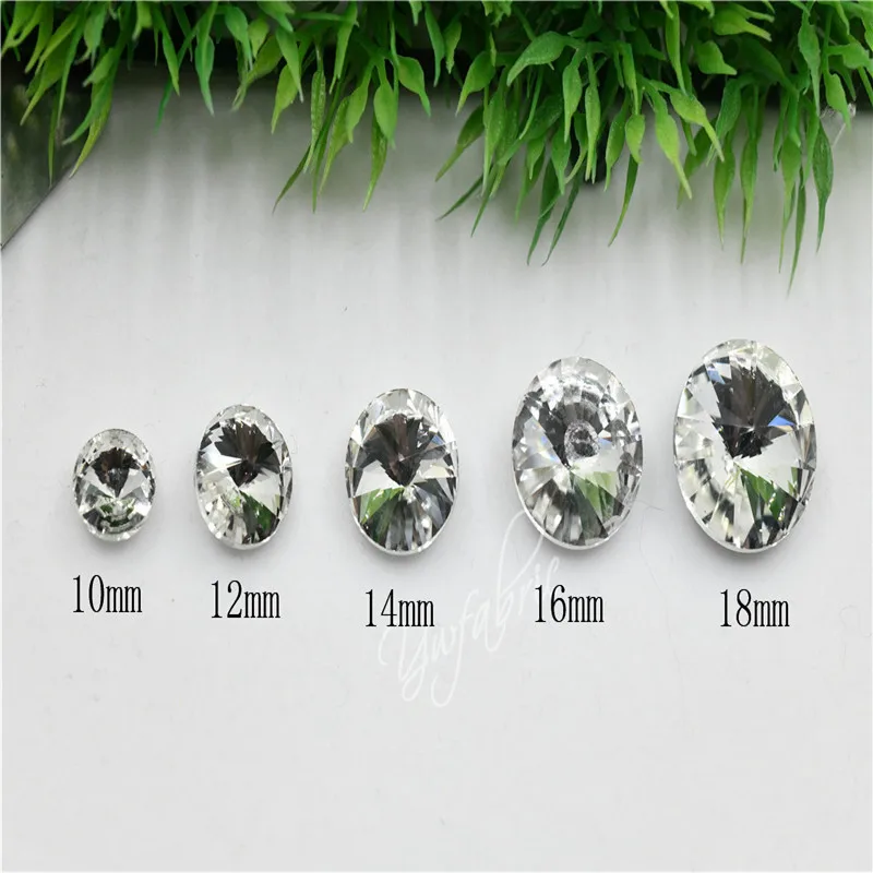 pointback mixed color rivoli Rhinestones Glass Crystal pointback Jewelry Making Needlework beads 8mm 10mm 12mm 18mm
