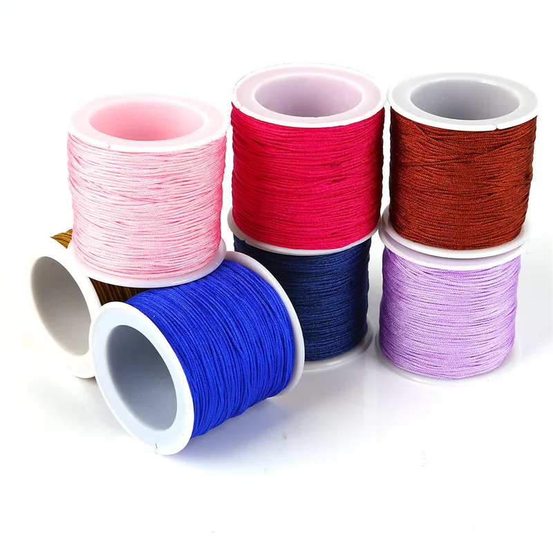 50m 0.8mm Nylon Cord Thread Chinese Knot Macrame Cord Bracelet Braided String DIY Tassels Beading Jewelry Cord String Thread