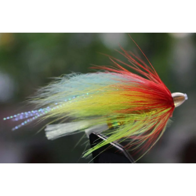 

Tigofly 24 pcs/lot Yellow&Green Feather Cone Head Tube Fly Streamer Fly Salmon Trout Steelhead Fly Fishing Flies Lures