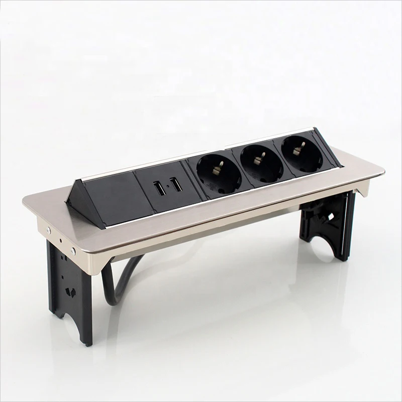 

elegant stainless steel horizonal pop up desk socket 50 pcs/package