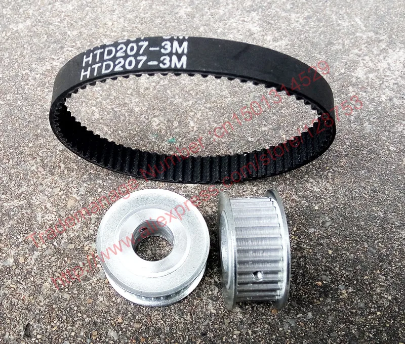 High quality 2pcs 30 teeth HTD3M Timing Pulley bore 15mm + 1pc HTD 3M timing belt length 207mm width 10mm S3M Free shipping