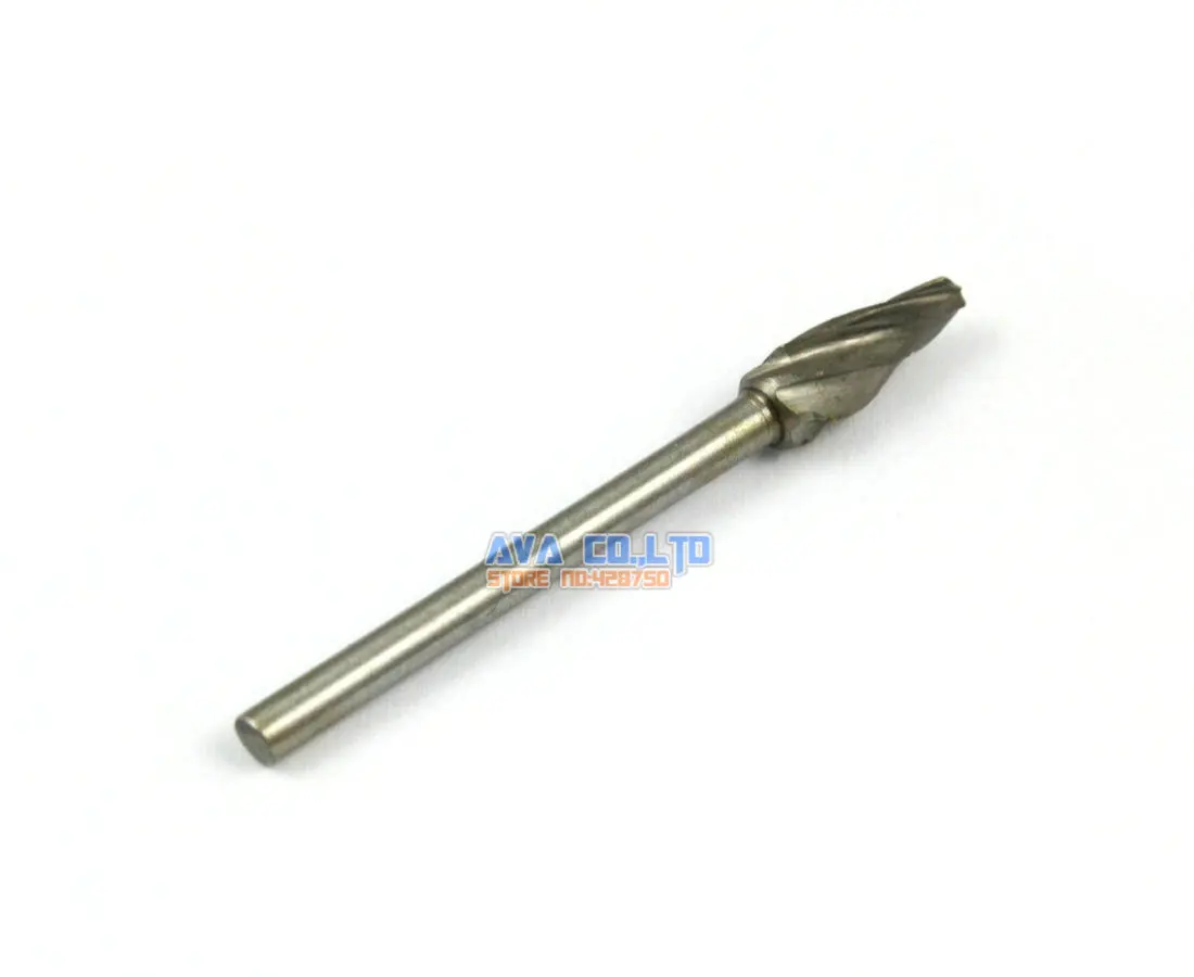 4 Pcs 3mm Shank Tungsten Carbide Burr Rotary Cutter File CNC Engraving Bit Single Cut (NO.8)