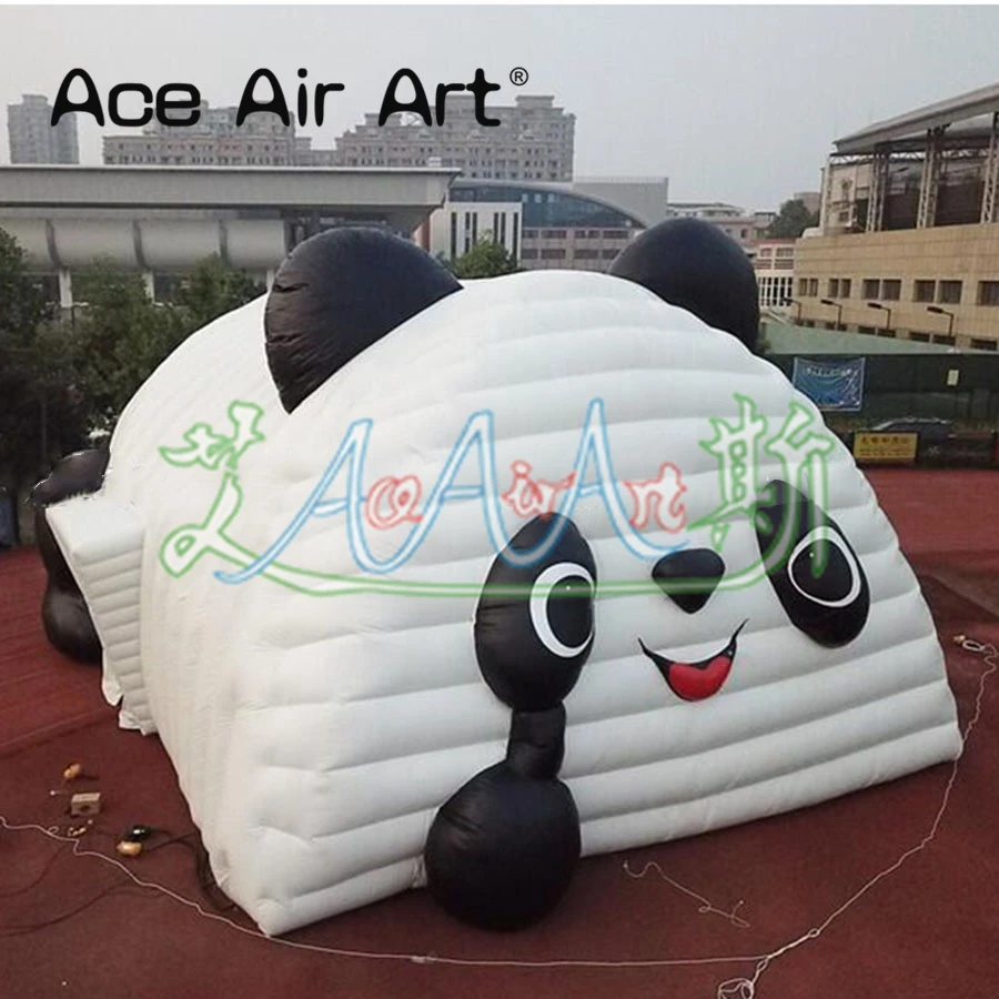 Gigantische cartoon model koepeltent opblaasbare panda's/beren reclame cartoon koepel partytent voor evenementen