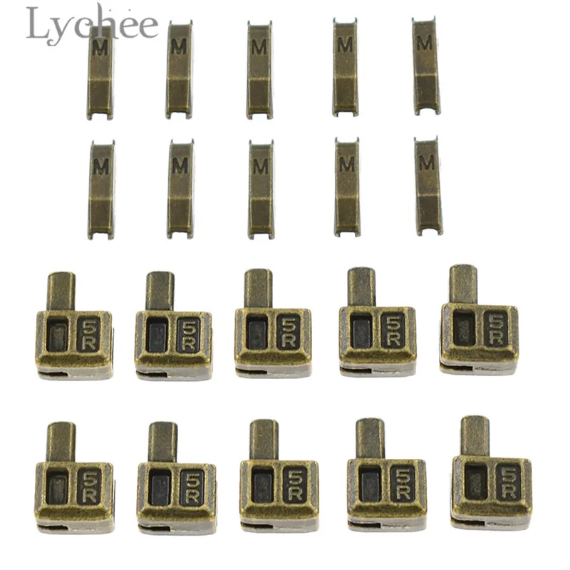 Lychee Leven 10 Sets Metalen Reparatie Rits Stopper Open Einde Rits Stopper Diy Naaien Rits Accessoires Voor Kleding