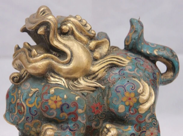 song voge gem S1535 China Bronze Copper Cloisonne Foo Dog Lion Dragon Brave troops Print Stamp Seal