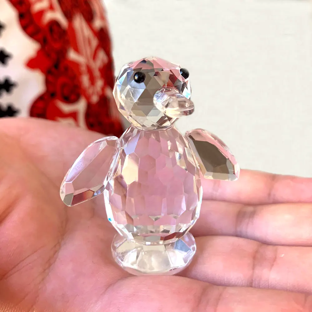 Lovely Crystal Penguin Figurines Glass Sea Animal Mini Sculpture Paperweight Collection Home Table Decor Kids Christmas Gifts