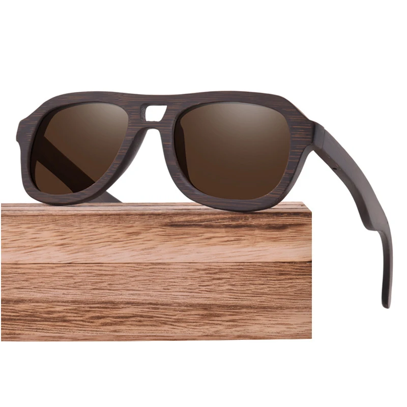 Vintage Bamboo Sunglasses For Men and Women,Polarized Lens Wood Sun Glass UV400