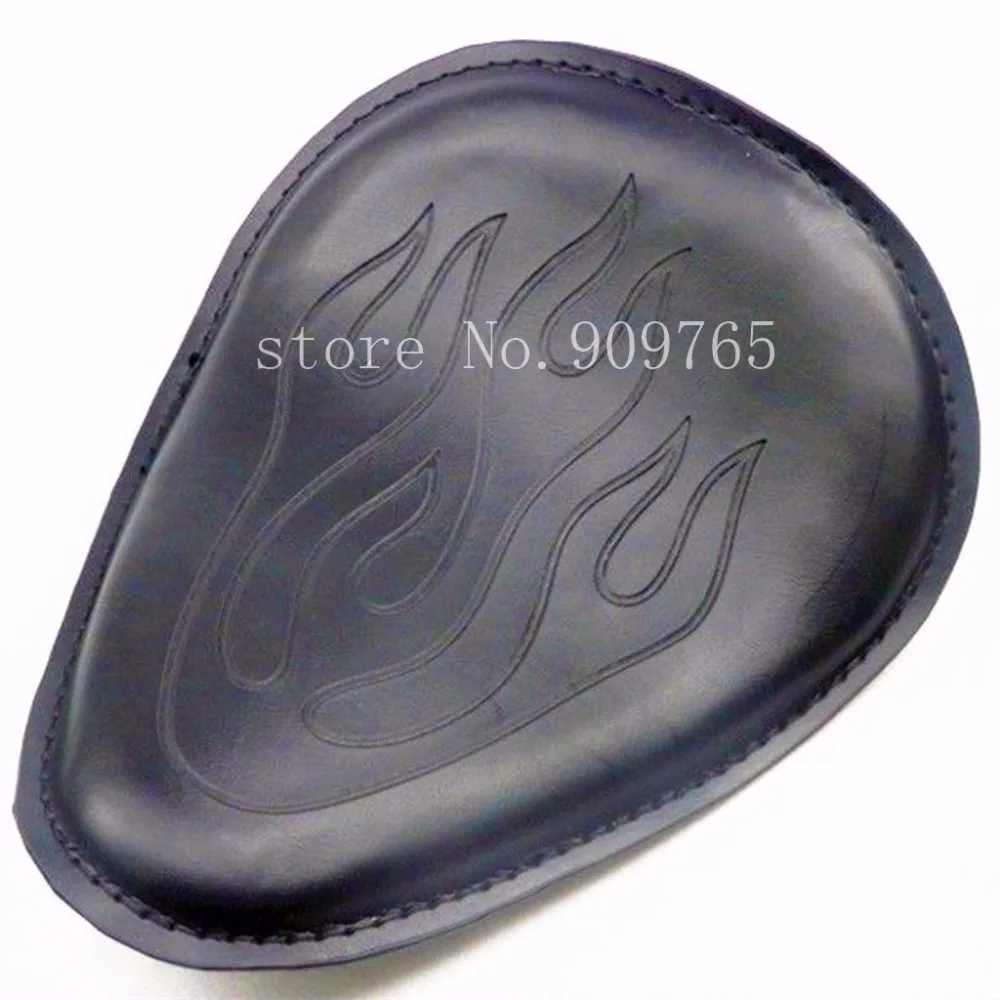 

Black Flame Leather Solo Seat For Harley Honda Kawasaki Suzuki Yamaha Chopper XLcruser Atv Scooter Offroad