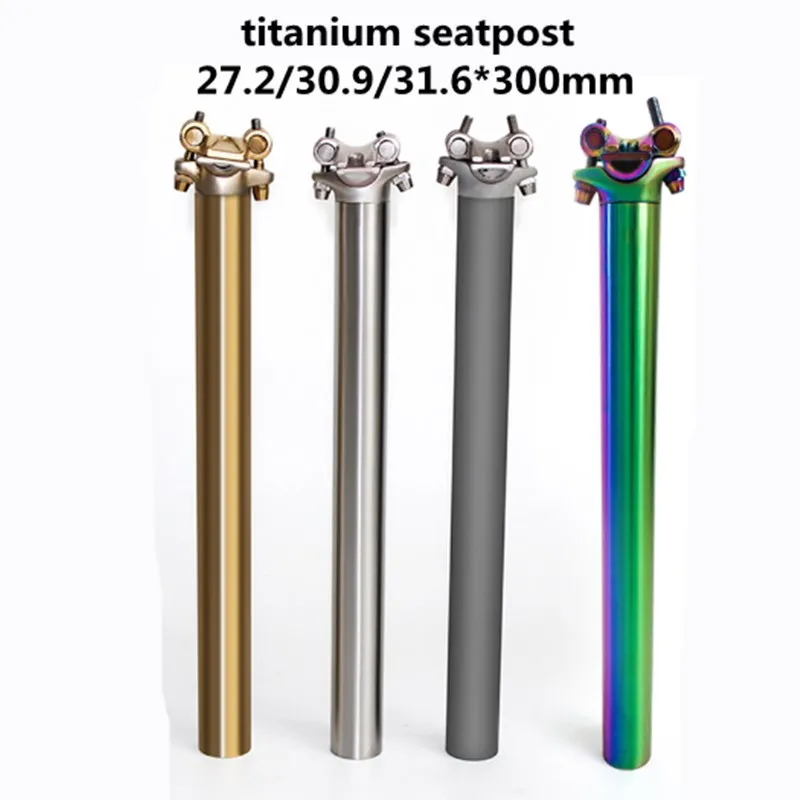 Bicycle titanium seatpost 27.2/30.9/31.6x350mm ultralight mtb ti seatpost XC DH road bike seat rod riding parts dropper