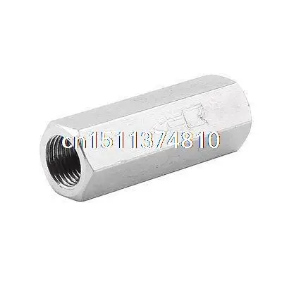 

9.5mm 1/8" PT Pneumatics Silver Tone Full Port One Way Air Check Valve