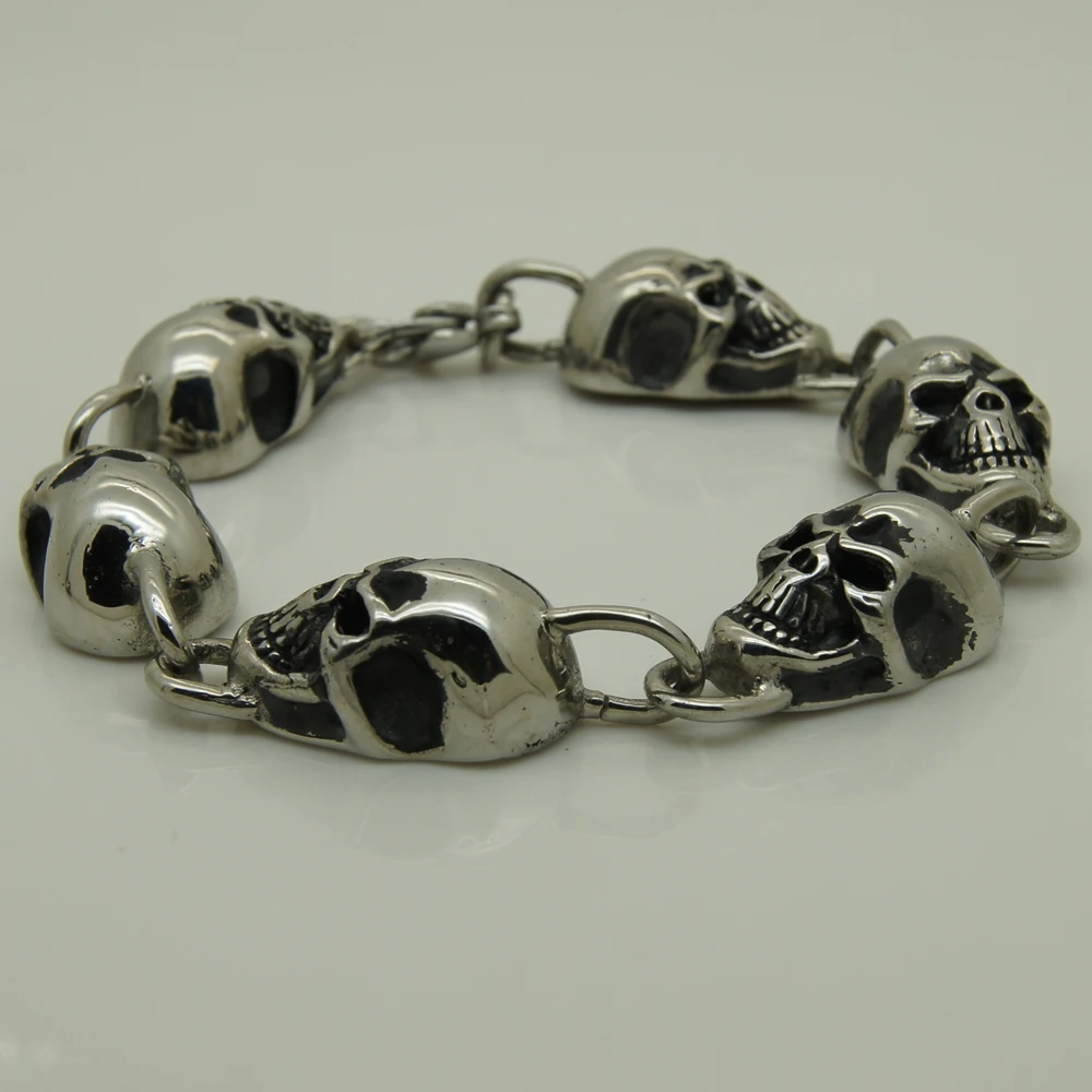 punk cool skull  link  men/boy's stainless steel  chain bracelet men jewelry bracelets bangles