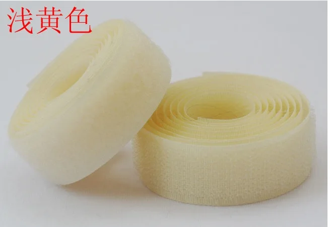 

5m/lot 2cm Hook & Loop yellow Adhesive Fastener Tape children clothes polyester tape diy accessories