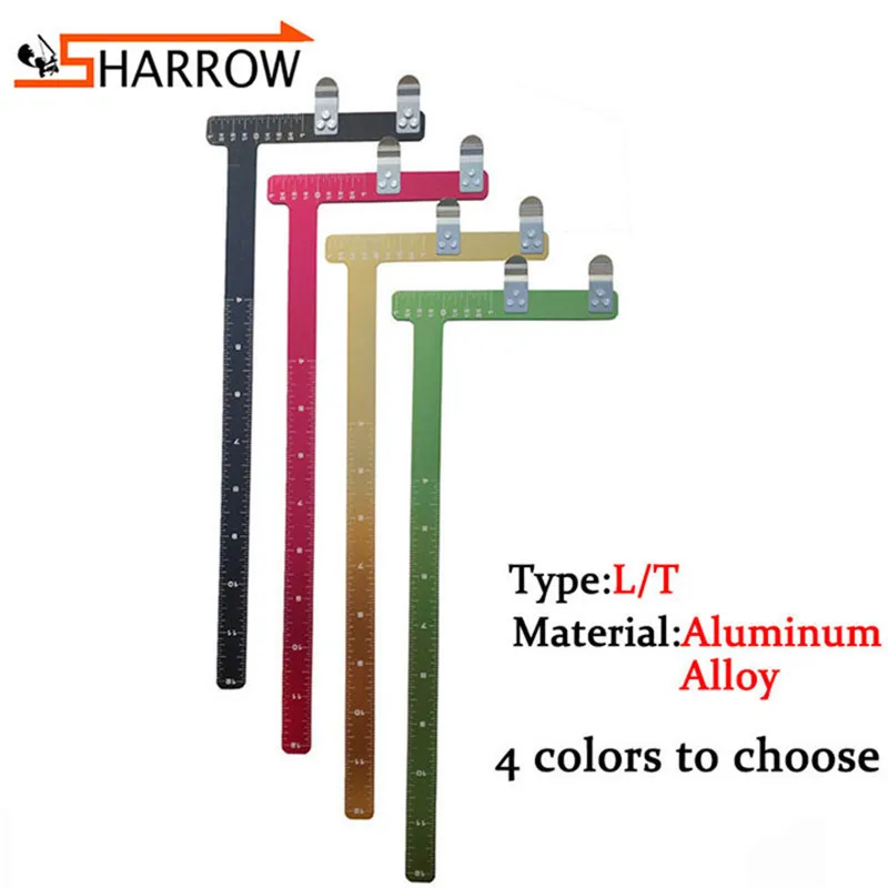 1pc Aluminum Alloy Recurve Bow Messurement T Ruler/L Ruler For Outdoor Hunting Shooting Precision Measuring Archery Accessories