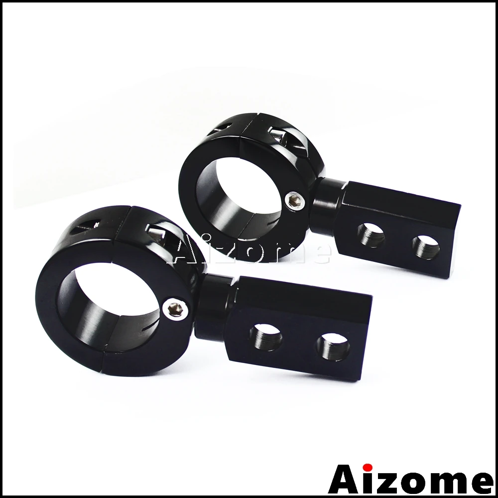 

2 Point Motorcycle 32mm 25mm 22mm Fog Light Spotlight Mount Clamps Holders 1-1/4" 7/8" LED Auxiliary Lights Bar Brackets Chrome