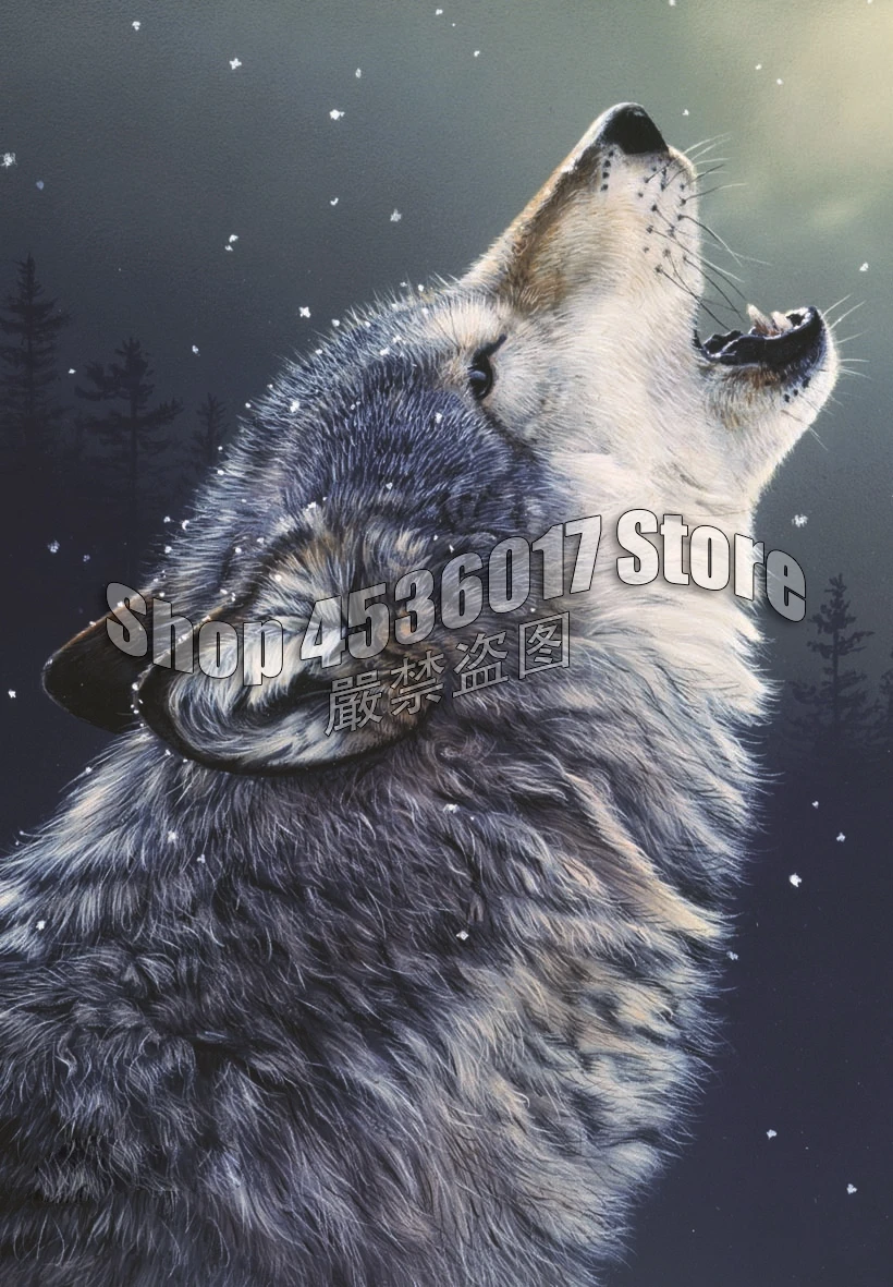 Full Diamond Embroidery Ascending Song Wolves Winter Art Diy Diamond Painting Cross Stitch Diamond Mosaic Sets Home Decorative