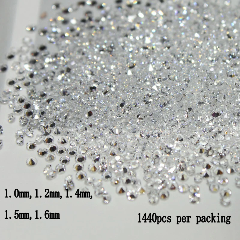 

New All Sizes 1440pcs Crystal Chaton Micro Manicure Tiny Mini Rhinestones Glass Beauty Accessories For Nail Art Decorations