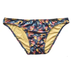 hot Mens Underwear Briefs Sexy Male Panties Gay Mens Bikini Soft Brief Colorful Milk Silk Ginkgo Leaf Print Underpants jockstrap