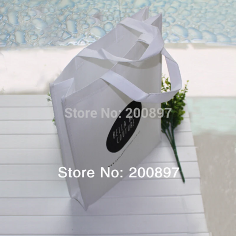 Custom Private logo hand non woven fabric bag 80gsm clothing folding hanging storage bags W30*H38*D10cm 100pcs lot