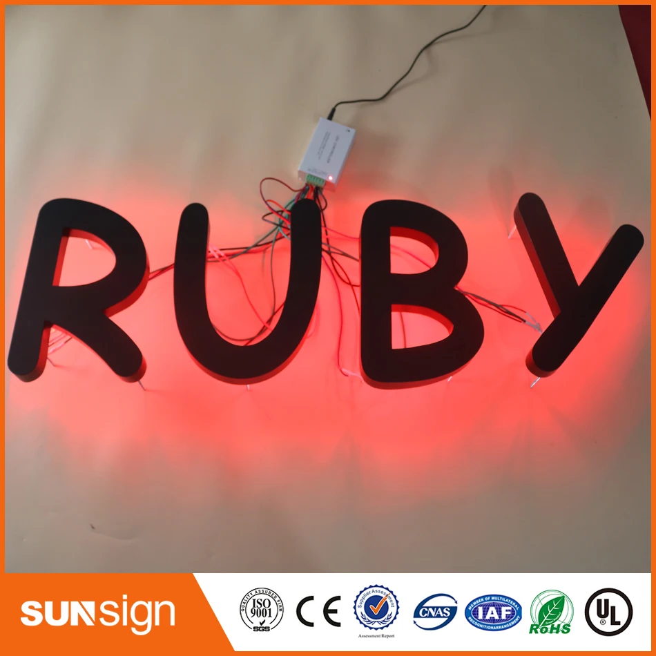 Customized outlet outdoor stainless steel painted hot sale 3D Backlit  LED Channel Letter Sign