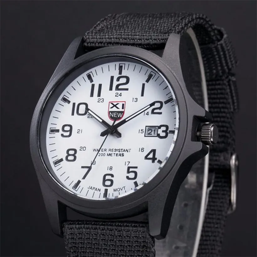 XINEW Watch Fashion Men Sports Watches Men Canvas Strap Watches Military Quartz Wrist Watch horloge heren erkek kol saat 2022