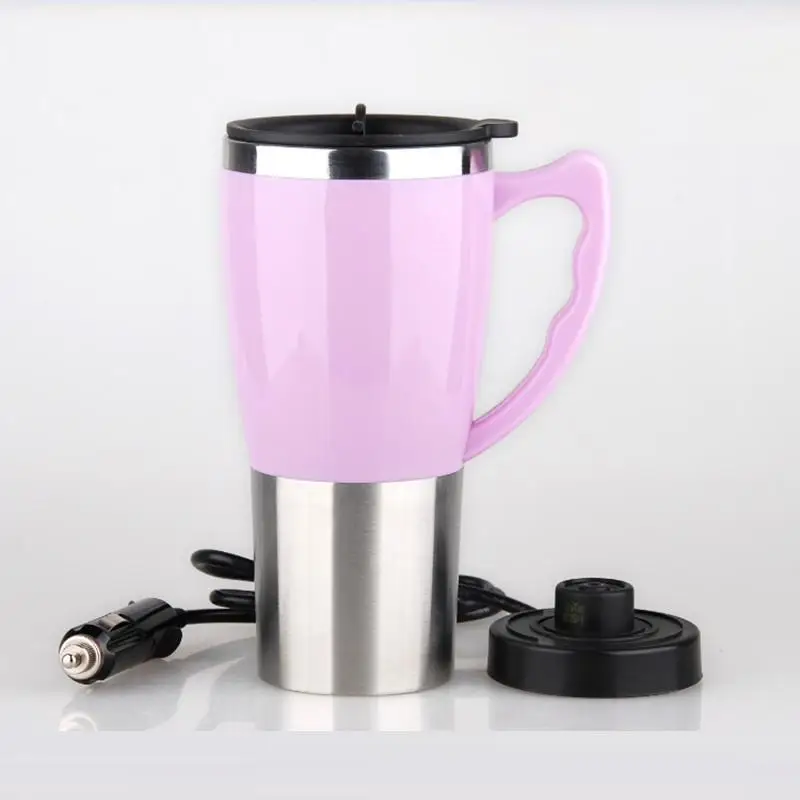 Car Heating Cup Auto 12-24V Heating Cup Electric Kettle Cars Thermal Heater Cups Boiling Water Bottel Auto Accessories 450ML