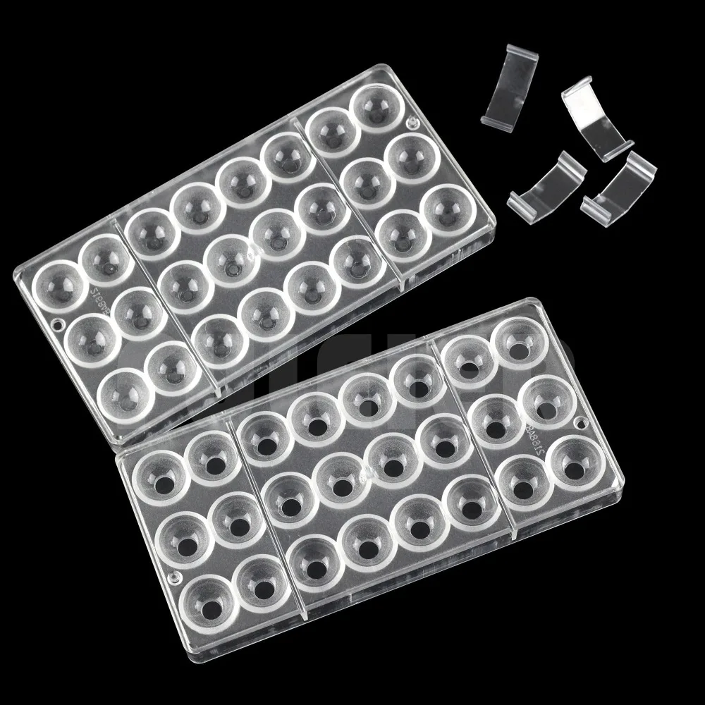 2pcs/set 3D ball with a hole shape Polycarbonate chocolate mold , PC sugarcraft candy mold Cake confectionery baking pastry tool