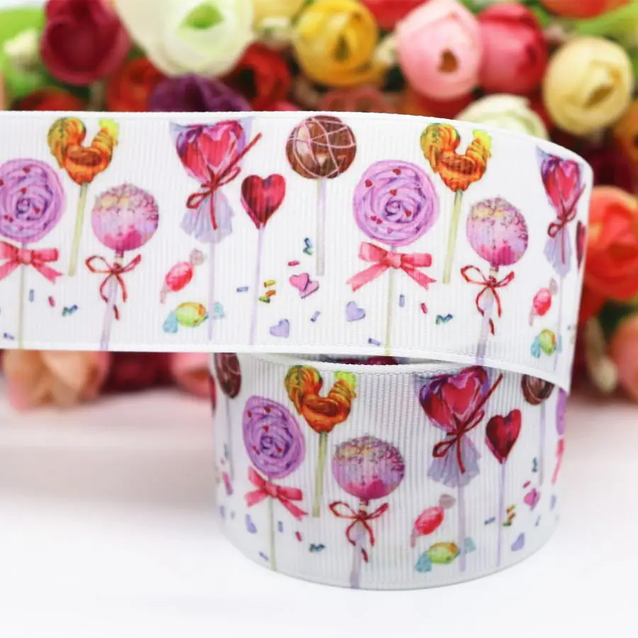 10 Yards Blumen-/Kuchenmuster-Grosgrainband 1,5" 38MM für Haarschleifen, DIY-Bastelarbeiten, handgefertigte Accessoires M19042402 – Detail 7