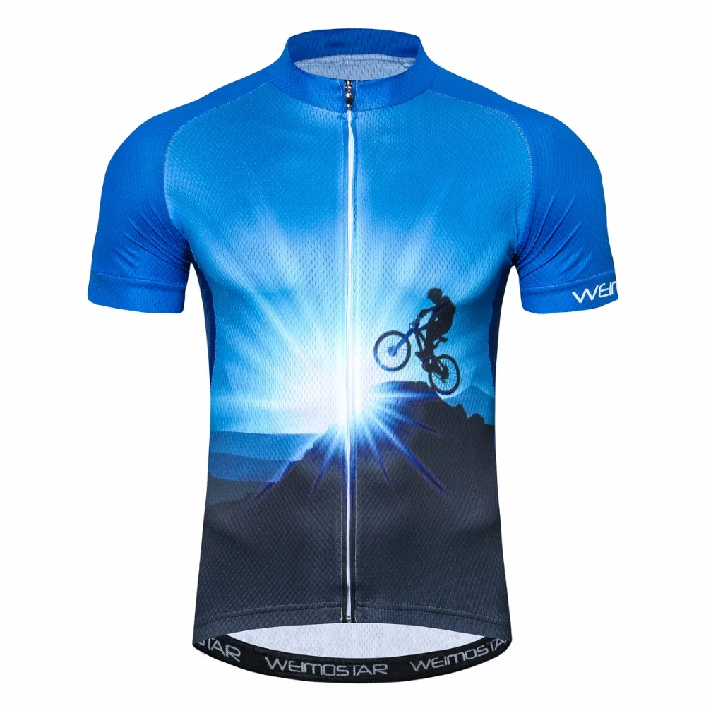 Cycling jersey Men\'s Bike jersey summer Pro MTB Shirts Short sleeve Team Maillot Ciclismo Top Blue Bicycle jersey white red