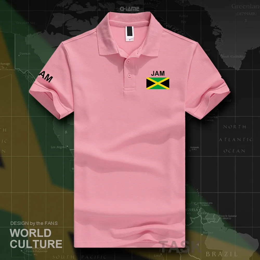 Jamaica polo shirts men short sleeve white brands printed for country 2017 cotton nation team flag new fashion JAM Jamaican image 2