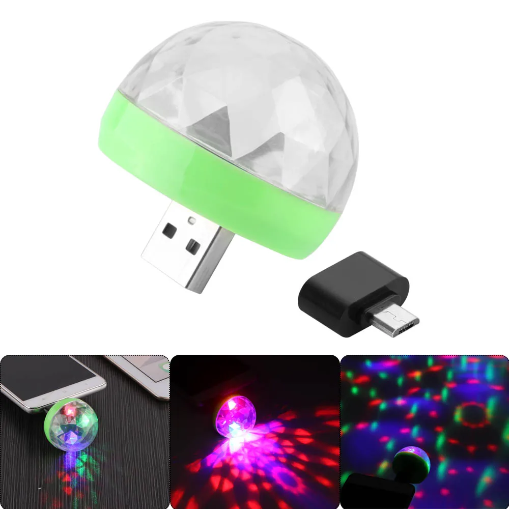 Mini USB Led Light Crystal Portable Stage Light For Christmas Party Holiday Colorful Stage Lighting DJ Laser Projector Effect