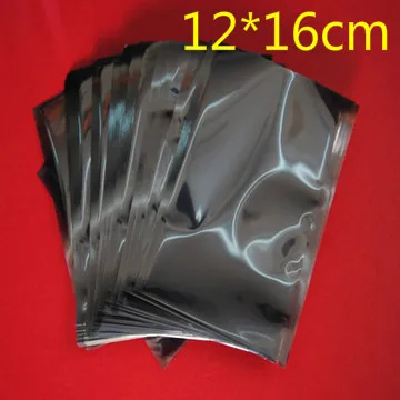 

12*16cm Anti Static Shielding Plastic Packaging Bags ESD Anti-Static Storage Pack Bag Open Top Antistatic Poly Pouch 100Pcs/Lot