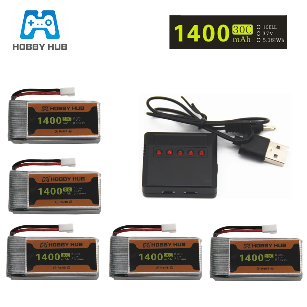 1400mAh 3.7v lipo Battery for SYMA X5 X5S X5C X5SC X5SH X5SW With 5IN1 Charger 902852