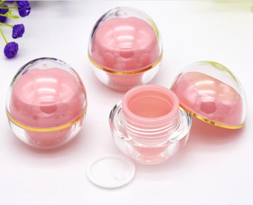 

500pcs/lot 5g cream jar Box Lip balm Lipstick Empty Spherical Round lip gloss jar Mini sample container 7 colors