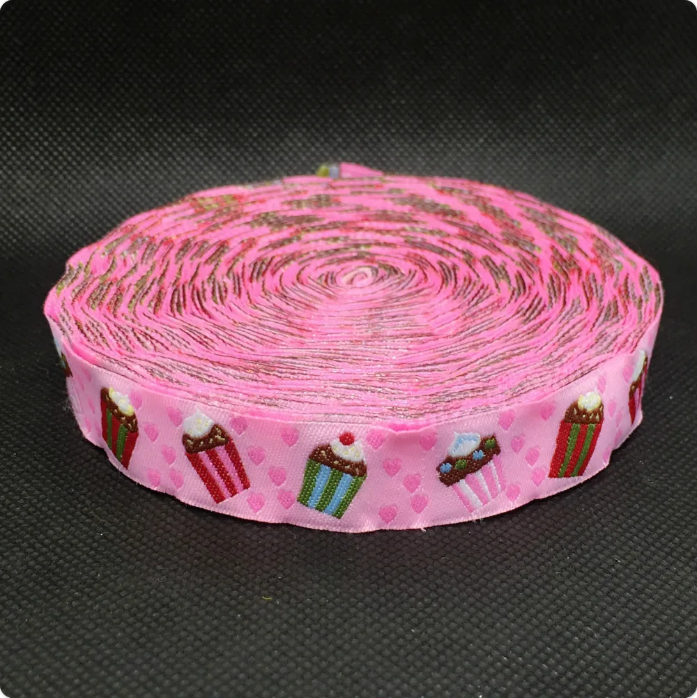 [lucky Ribbon] ZERZEEMOOY wholesale 5/8'' (16mmx10yards) 100% Polyester Woven Jacquard Ribbon Pink cake ribbon zakka ribbon