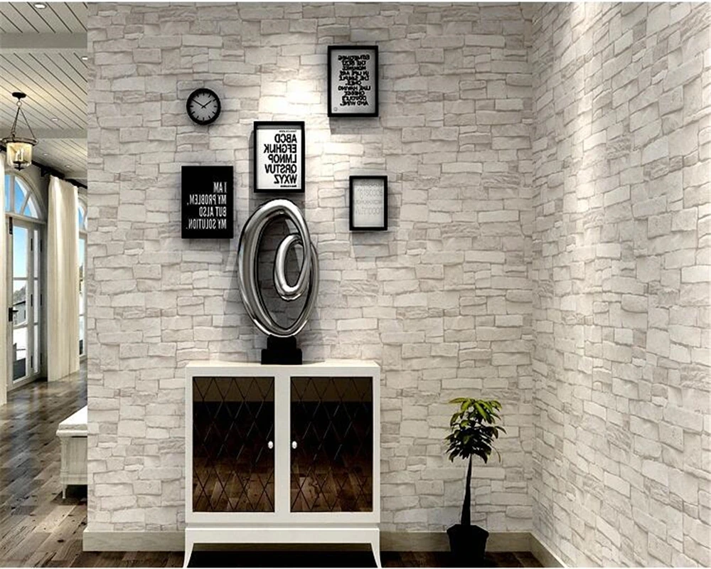 

Beibehang Vintage Brick white Red Brick Green Brick Wallpaper Coffee Shop Clothing Store Culture Stone Background Wallpaper roll