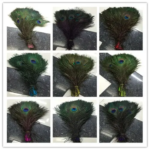 

Free Shipping 50pcs beautiful peacock feather eye 10-12 inch variety of colors For DIY Decoration