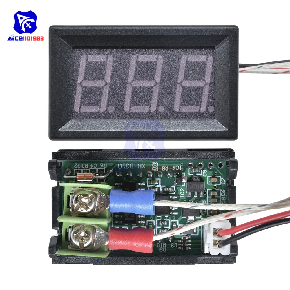 XH-B310 RGB LED Digital Tube Thermometer 12V Temperature Meter K-Type Thermocouple Tester M6 Thread Temperature Sensor Probe