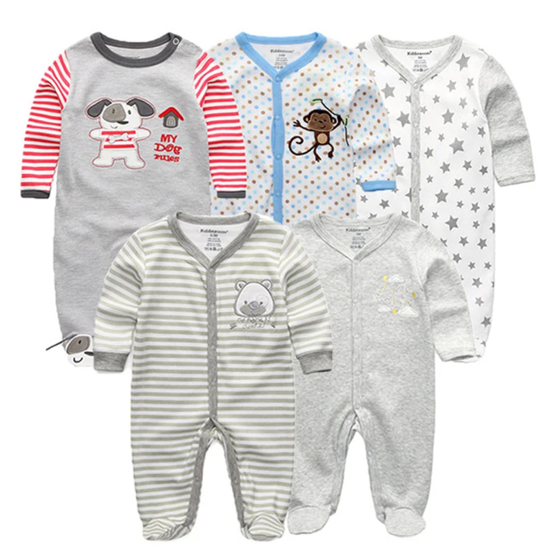 

5Pcs/set Baby Girl Clothes 0-12Months Newbron Baby Clothing Unisex Baby Clothes Jumpsuit Baby Boy Rompers Roupas de bebe Pajamas