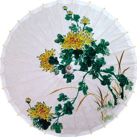 Free shipping chrysanthemum umbrella fabric dia 84cm waterproof and sunshade oiled paper umbrella gift and collection umbrella