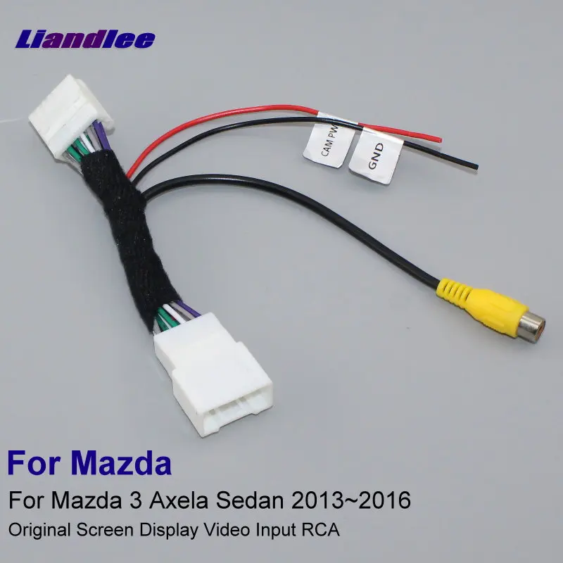 

Liandlee 12 Pins RCA Adapter Connector Wire Cable For Mazda 3 Mazda3 Axela Sedan 2013-2016 Rear View Camera Original Video Input